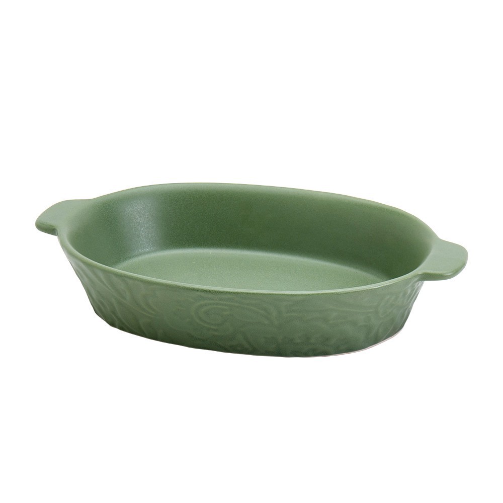 slide 3 of 3, Tabletops Unlimited SDS for HD Designs Ceramic Oval Baker with Handles, 11 x 6.84 x 1.8 in