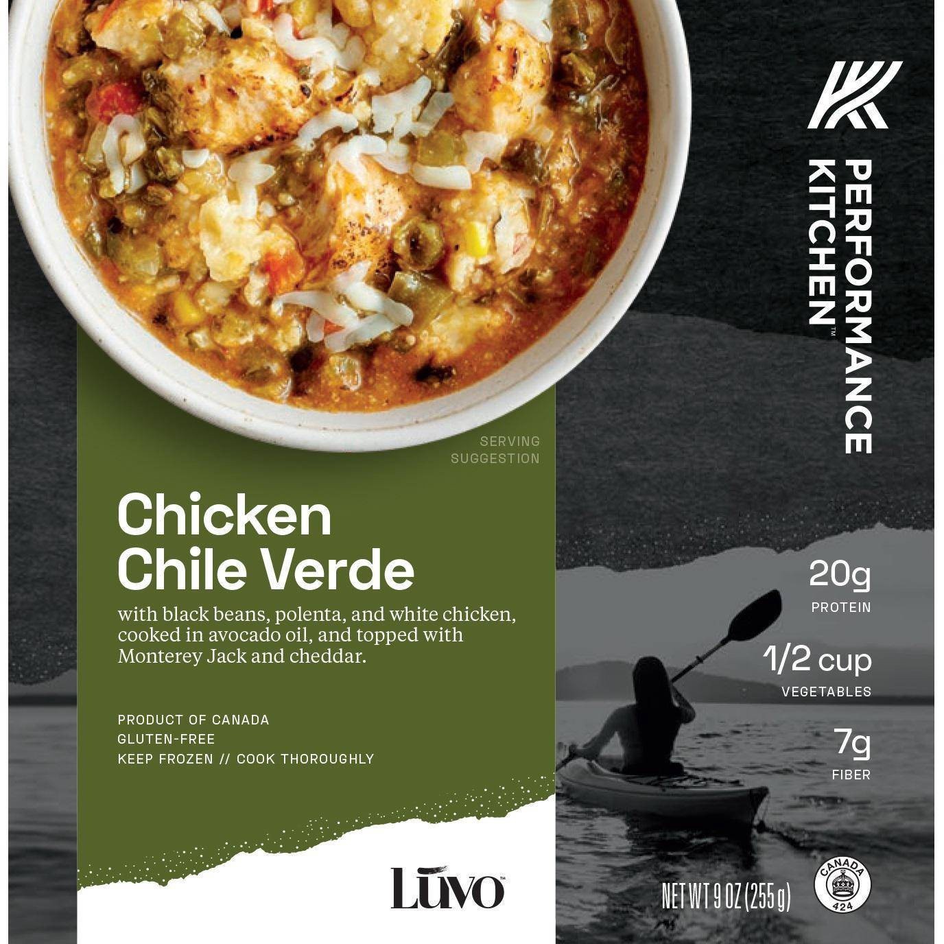 slide 1 of 3, Luvo Performance Kitchen Chicken Chile Verde Frozen Meal, 9 oz