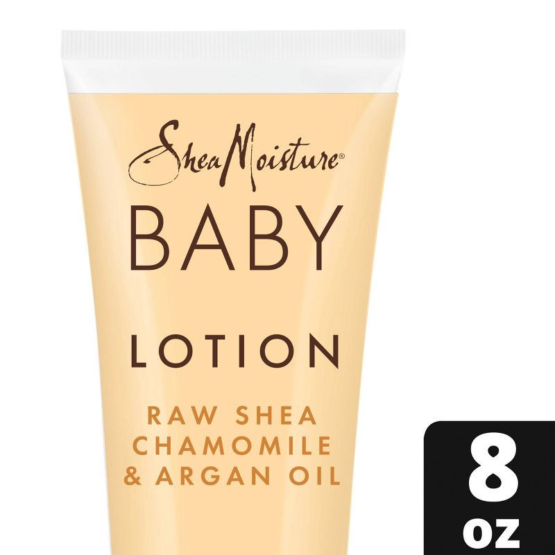 slide 1 of 9, SheaMoisture Baby Lotion Raw Shea + Chamomile + Argan Oil Calm & Comfort for All Skin Types - 8 fl oz, 8 fl oz