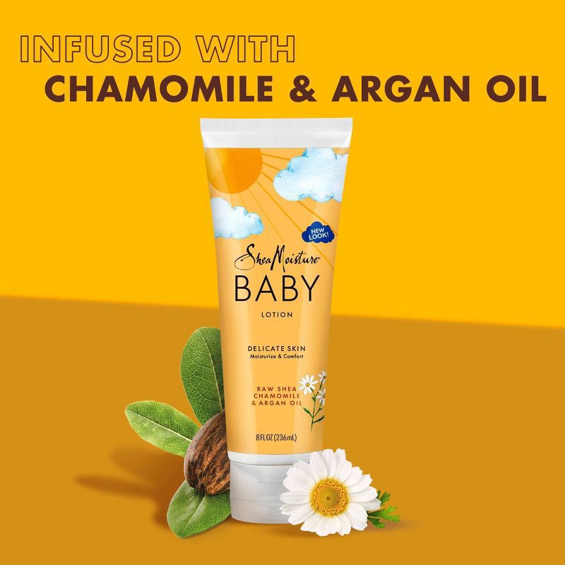 slide 6 of 9, SheaMoisture Baby Lotion Raw Shea + Chamomile + Argan Oil Calm & Comfort for All Skin Types - 8 fl oz, 8 fl oz