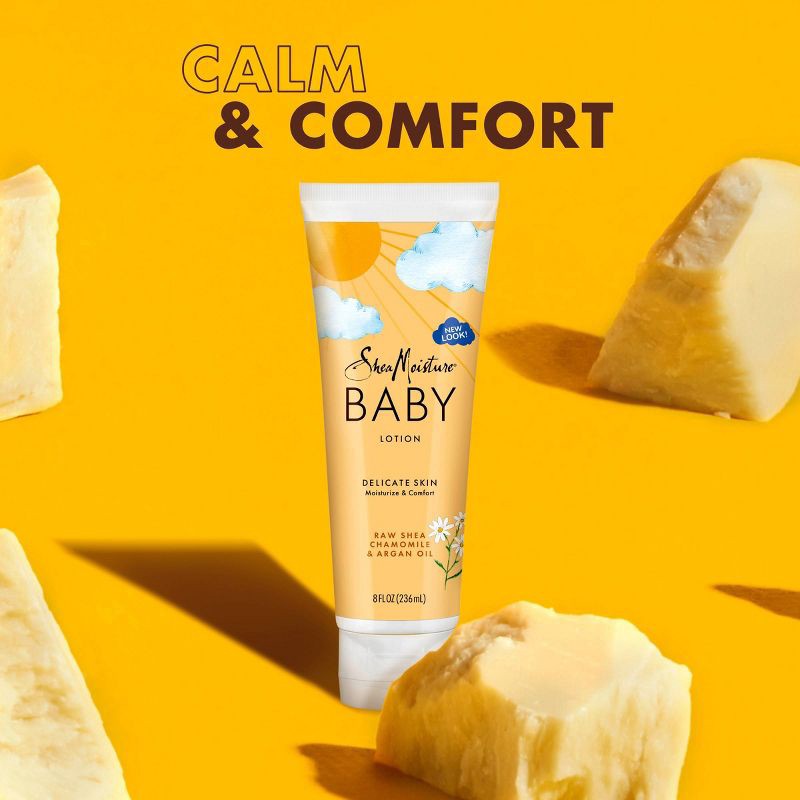 slide 7 of 9, SheaMoisture Baby Lotion Raw Shea + Chamomile + Argan Oil Calm & Comfort for All Skin Types - 8 fl oz, 8 fl oz