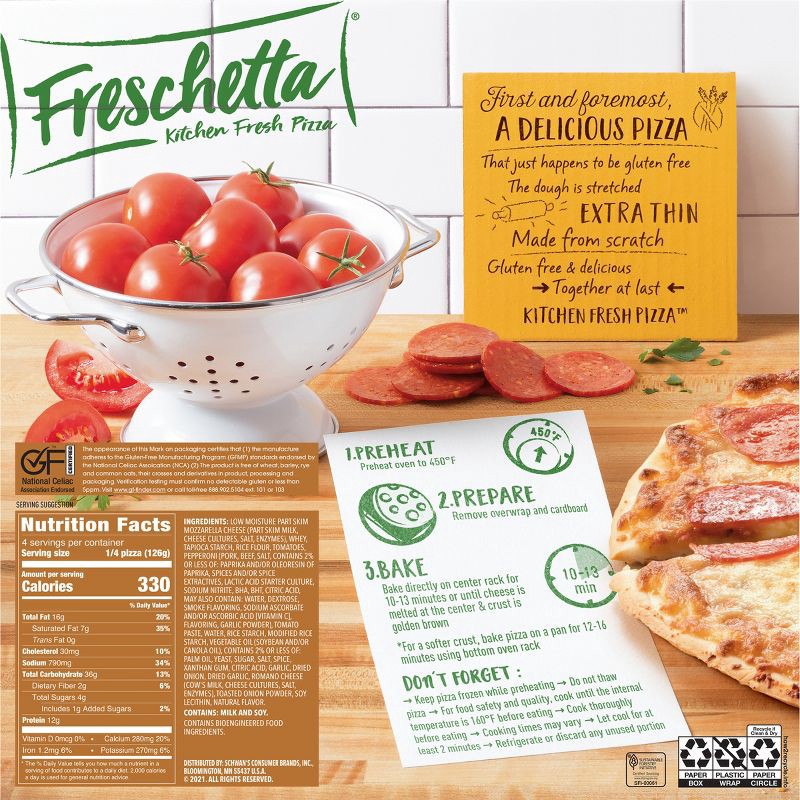 slide 4 of 7, Freschetta Pepperoni Gluten Free Thin Crust Frozen Pizza - 17.78oz, 17.78 oz