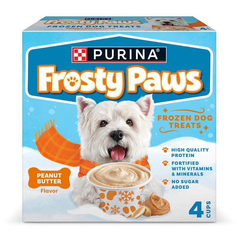 slide 1 of 11, Purina Frosty Paws Peanut Butter Flavor Frozen Dog Treats - 13 fl oz/4pk, 13 fl oz, 4 ct