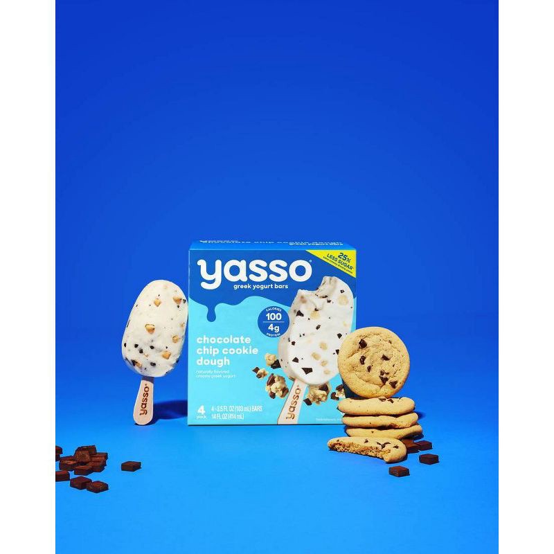 slide 7 of 8, Yasso Frozen Greek Yogurt - Chocolate Chip Cookie Dough Bars - 4ct, 4 ct