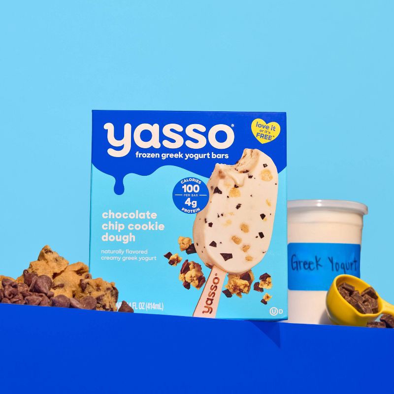 slide 10 of 10, Yasso Frozen Greek Yogurt - Chocolate Chip Cookie Dough Bars - 4pk/14 fl oz, 4 ct, 14 fl oz