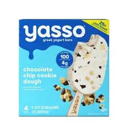 Yasso Frozen Greek Yogurt - Chocolate Chip Cookie Dough Bars - 4ct