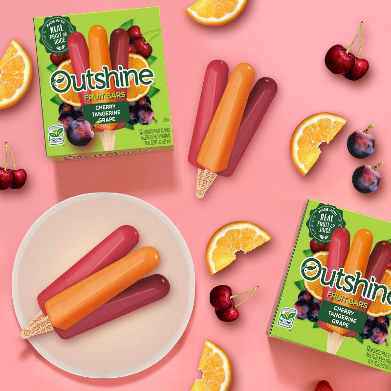 slide 2 of 15, Outshine Cherry/Tangerine/Grape Frozen Fruit Bars - 18oz/12ct, 12 ct; 18 oz