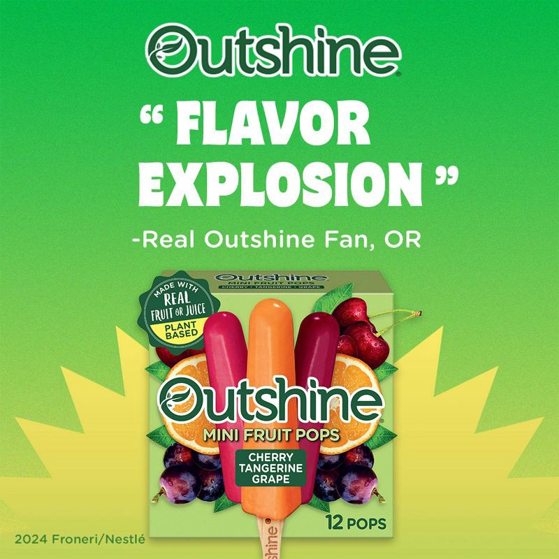 slide 4 of 12, Outshine Cherry/Tangerine/Grape Frozen Fruit Bars - 18 fl oz/12ct, 12 ct; 18 fl oz