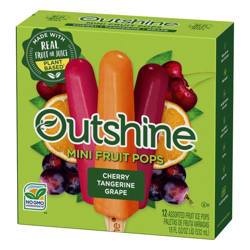 slide 13 of 15, Outshine Cherry/Tangerine/Grape Frozen Fruit Bars - 18oz/12ct, 12 ct; 18 oz