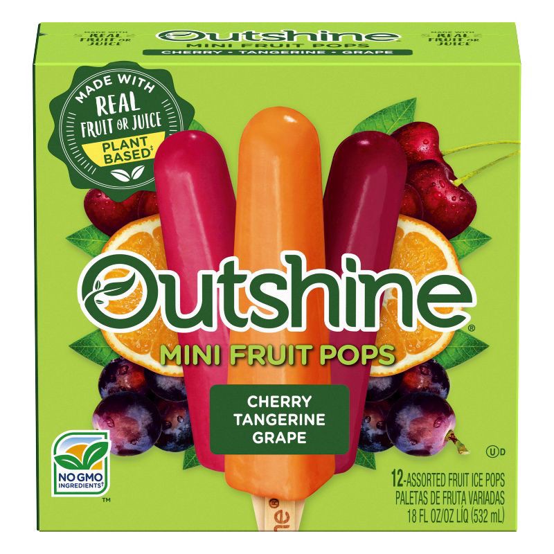 slide 15 of 15, Outshine Cherry/Tangerine/Grape Frozen Fruit Bars - 18oz/12ct, 12 ct; 18 oz