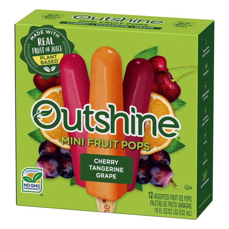 slide 7 of 12, Outshine Cherry/Tangerine/Grape Frozen Fruit Bars - 18 fl oz/12ct, 12 ct; 18 fl oz