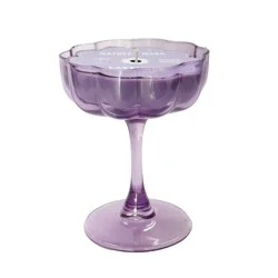 Nature's Mark Stem Glass Candle - Purple