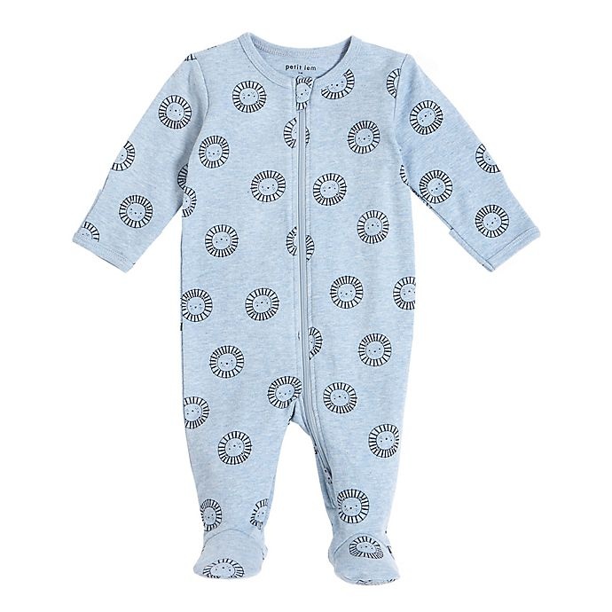 slide 1 of 1, Petit Lem Footie Newborn Blue Lions, 1 ct