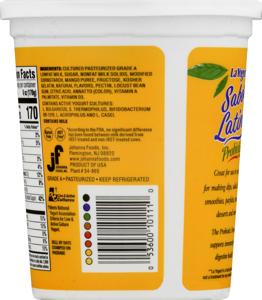 slide 3 of 13, La Yogurt Sabor Latino Lowfat 1% Milkfat Blended Mango Yogurt 32 oz, 32 oz