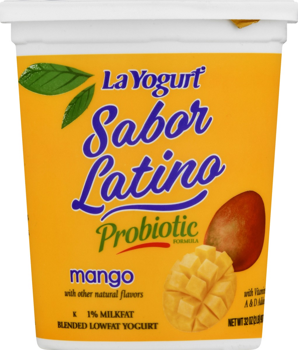 slide 8 of 13, La Yogurt Sabor Latino Lowfat 1% Milkfat Blended Mango Yogurt 32 oz, 32 oz