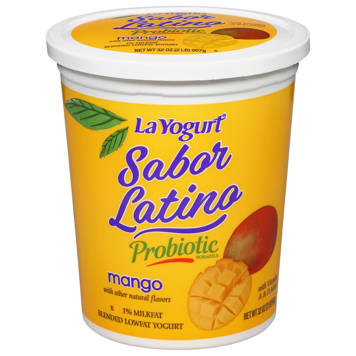 slide 1 of 13, La Yogurt Sabor Latino Lowfat 1% Milkfat Blended Mango Yogurt 32 oz, 32 oz