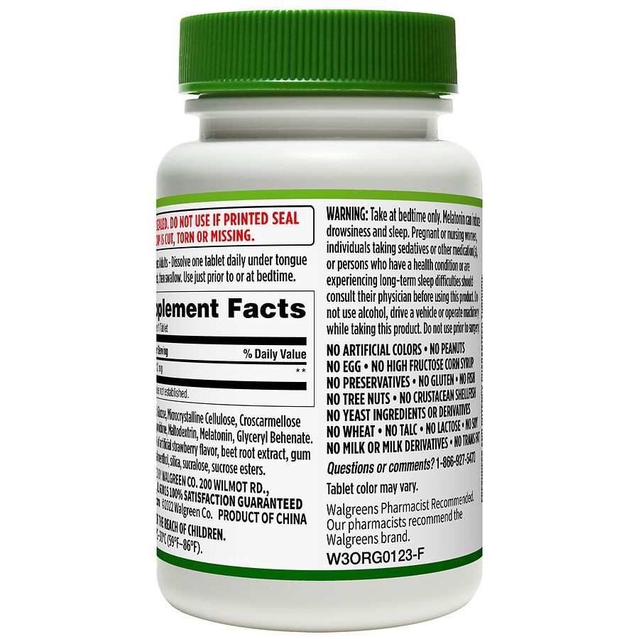 slide 3 of 5, Walgreens Quick-Dissolve Melatonin 12mg, 120 ct