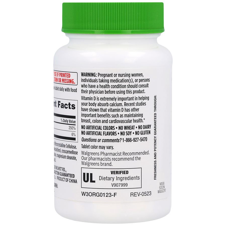 slide 2 of 5, Walgreens Vitamin D3 50 mcg (2000 IU) Tablets, 100 ct