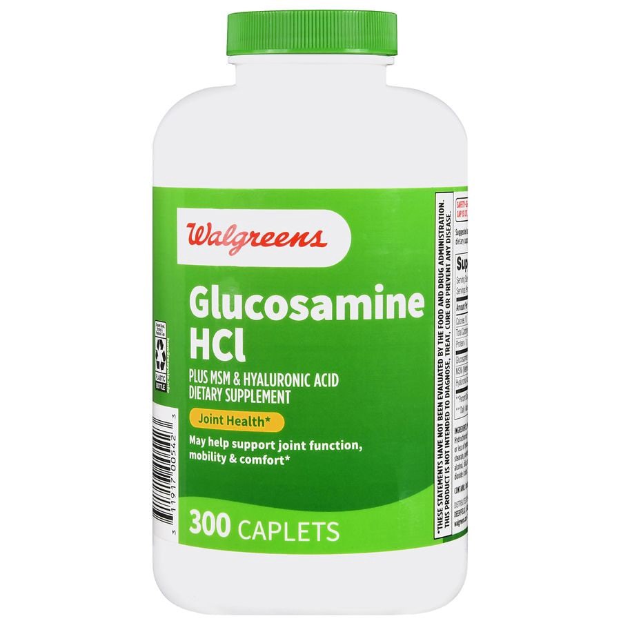 slide 5 of 5, Walgreens Glucosamine HCl Plus MSM & Hyaluronic Acid Caplets, 300 ct