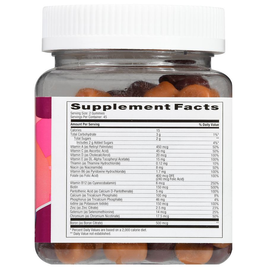 slide 3 of 5, Walgreens Women's Multivitamin Gummies (45 days) Natural Berry, 90 ct