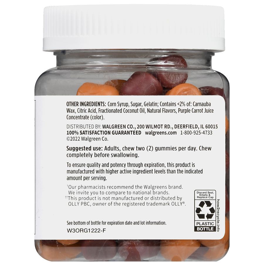 slide 5 of 5, Walgreens Women's Multivitamin Gummies (45 days) Natural Berry, 90 ct