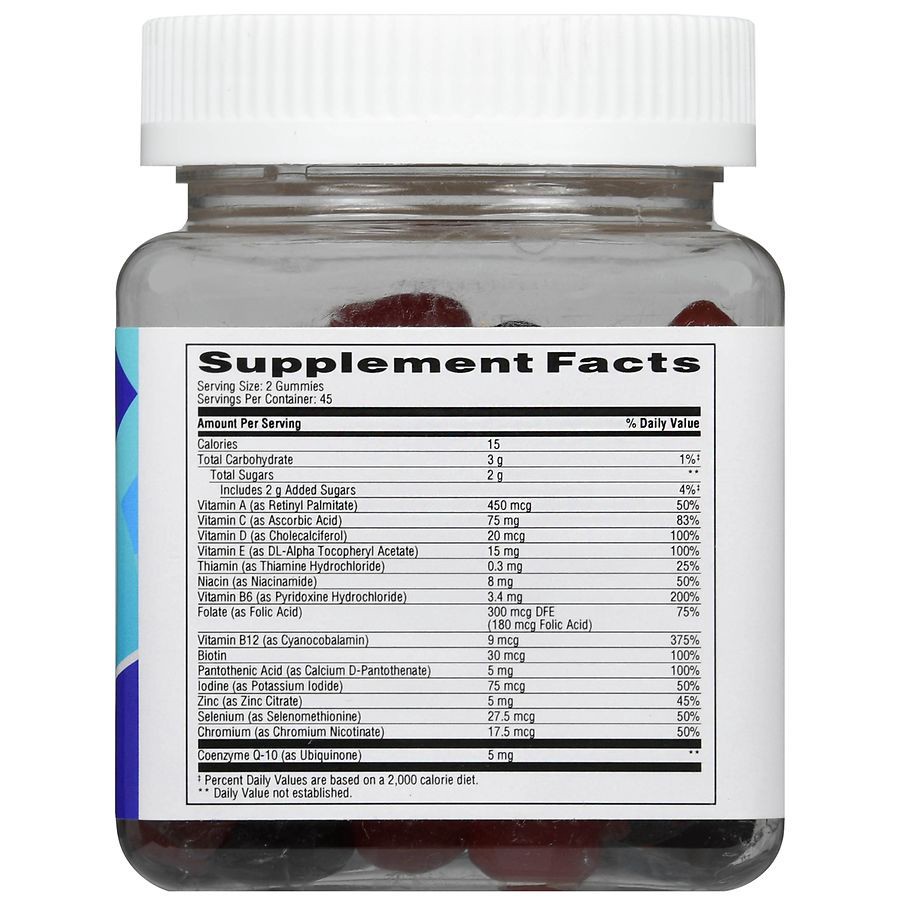 slide 4 of 5, Walgreens Men's Multivitamin Gummies Natural Blackberry, 90 ct