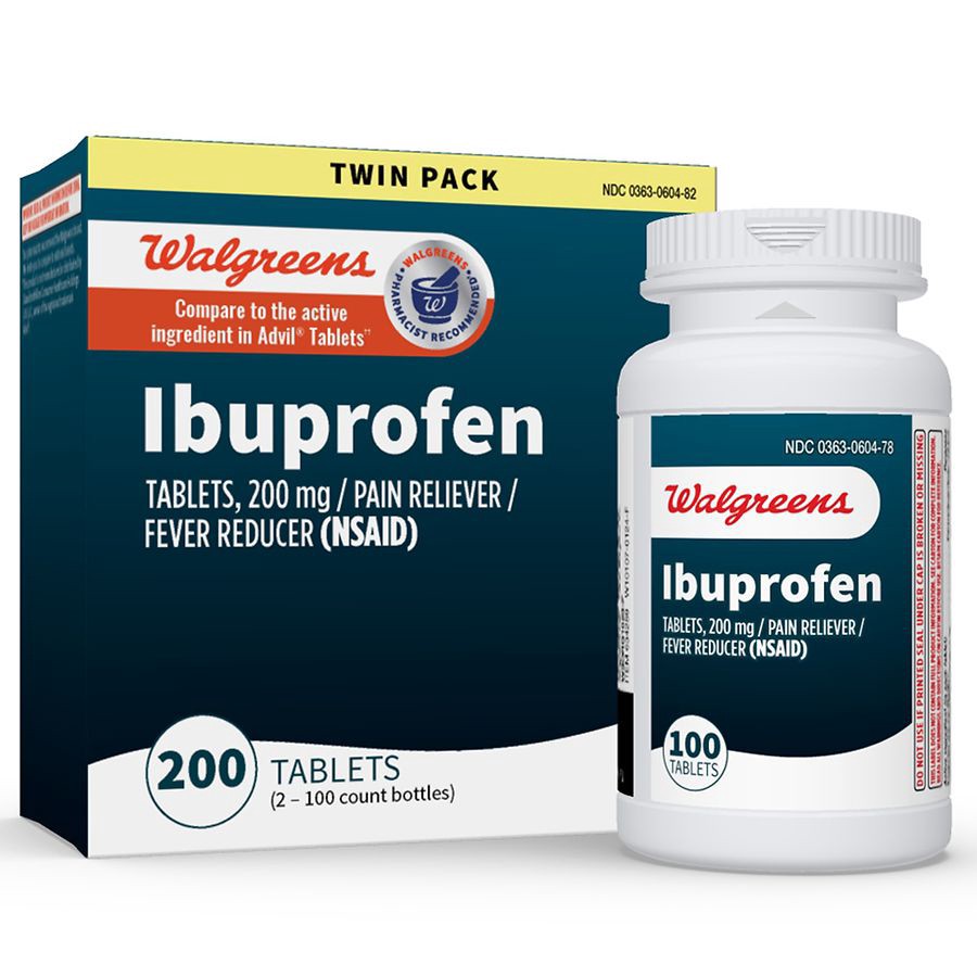slide 3 of 5, Walgreens Ibuprofen Tablets 200 mg, Pain Reliever/Fever Reducer, 100 ct