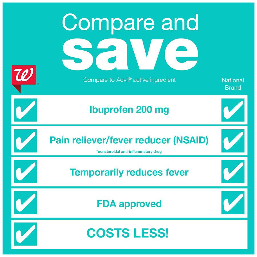 slide 2 of 5, Walgreens Ibuprofen Tablets 200 mg, Pain Reliever/Fever Reducer, 100 ct