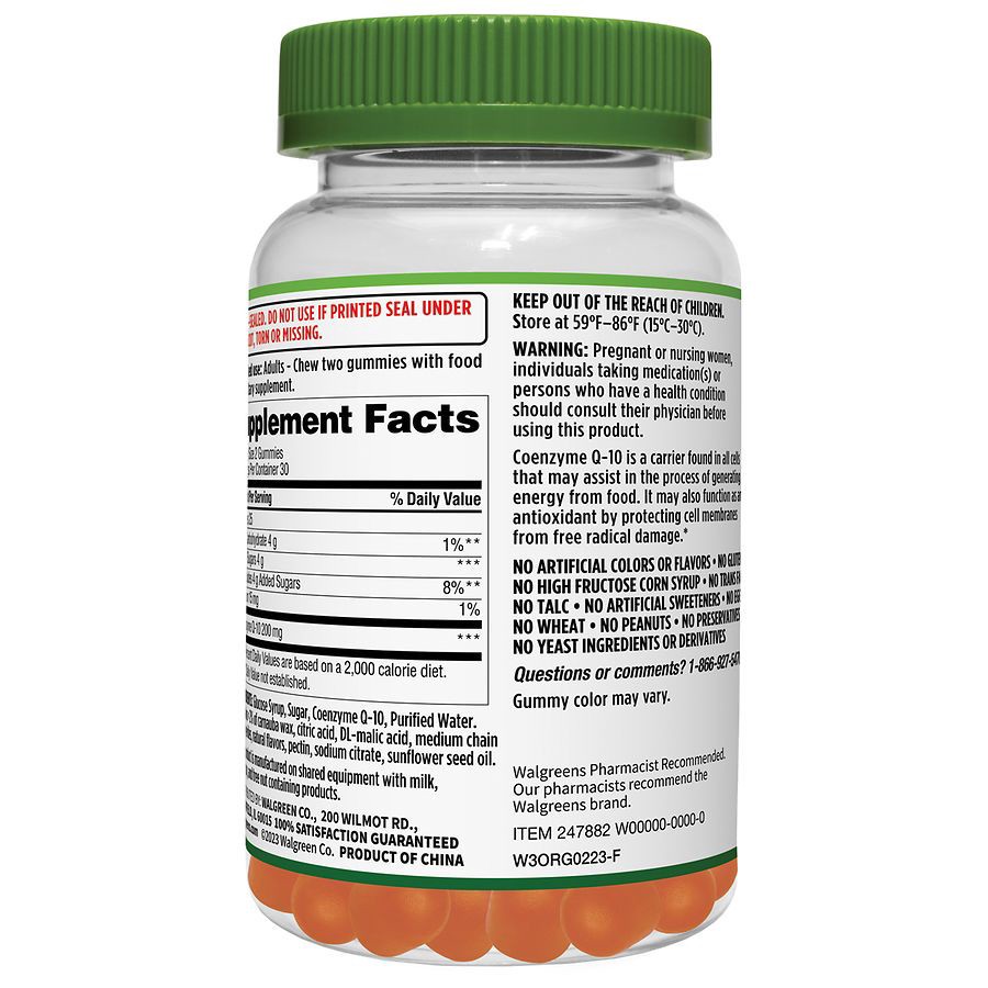 slide 5 of 5, Walgreens CoQ-10 200mg Gummies Peach Mango, 60 ct