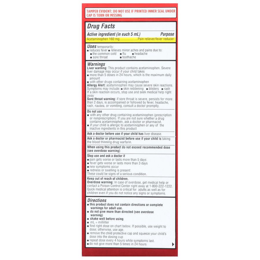 slide 5 of 5, Walgreens Children's Dye-Free Pain & Fever Natural Cherry, 8 fl oz