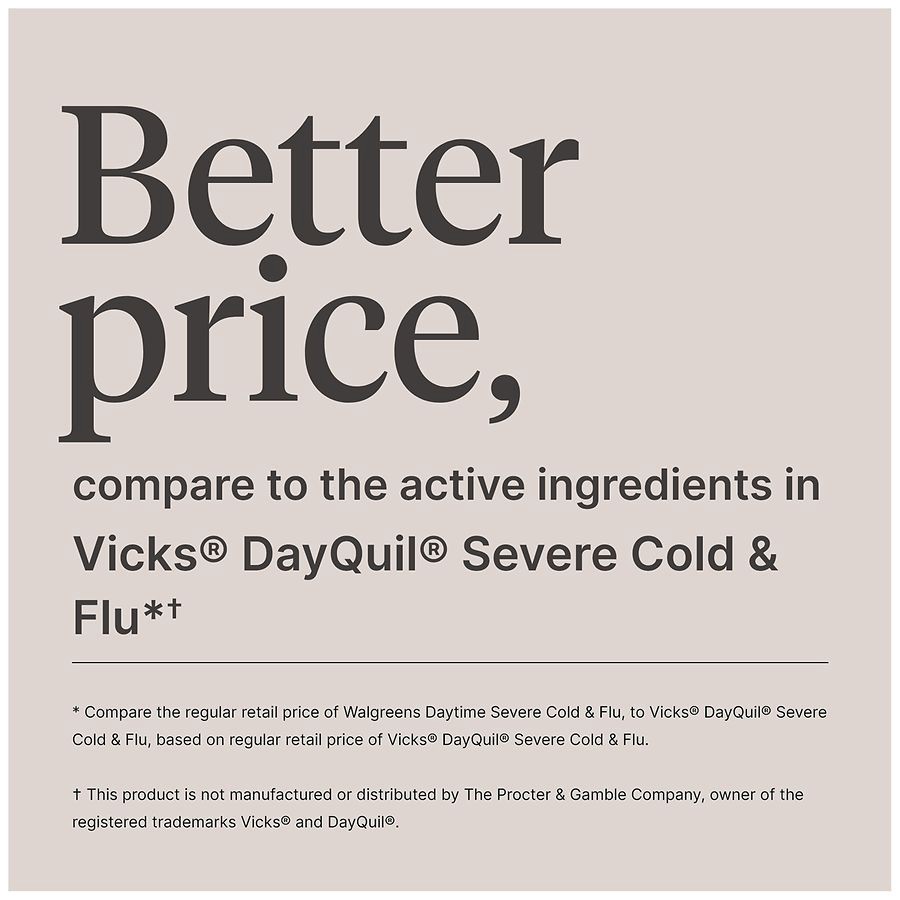 slide 5 of 5, Walgreens Daytime Severe Cold and Flu Relief, Liquid Medicine Honey, 12 fl oz