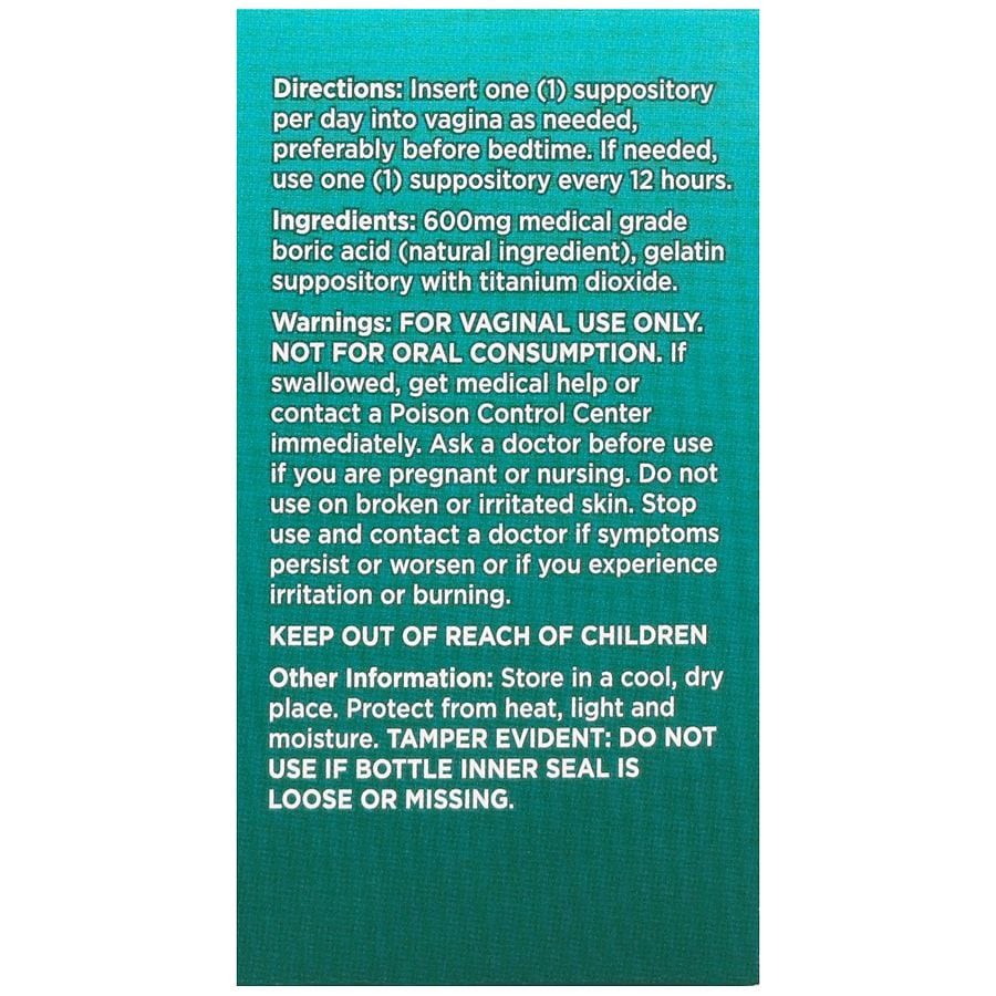 slide 5 of 5, Walgreens Boric Acid Suppositories, 30 ct