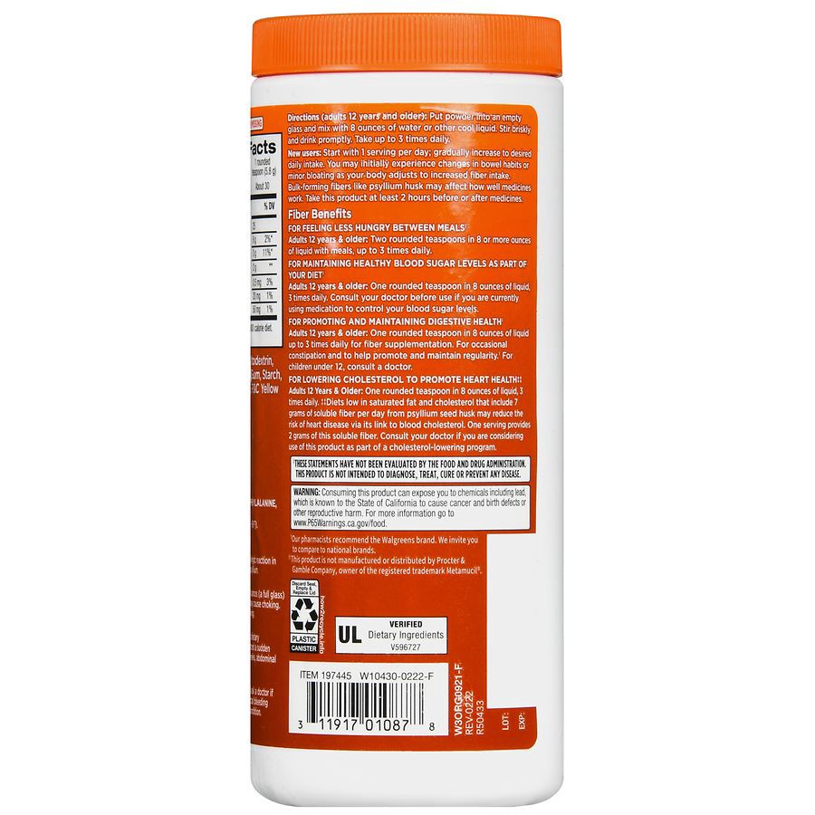 slide 2 of 5, Walgreens Fiber Powder Orange, 6.1 oz