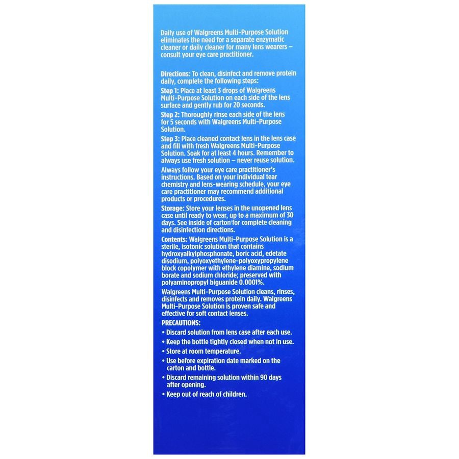 slide 3 of 5, Walgreens Multi-Purpose Solution for Soft Contact Lenses, 4 fl oz