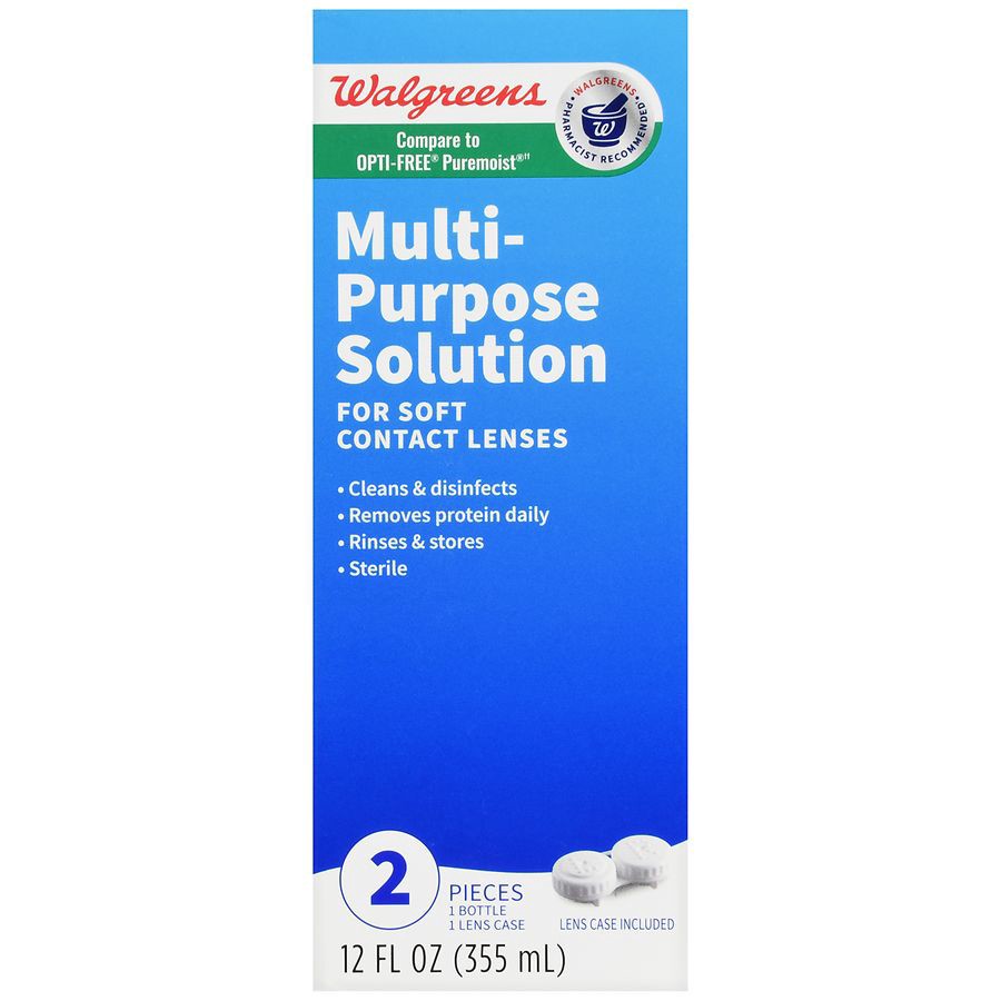 slide 2 of 5, Walgreens Multi-Purpose Solution for Soft Contact Lenses, 12 fl oz