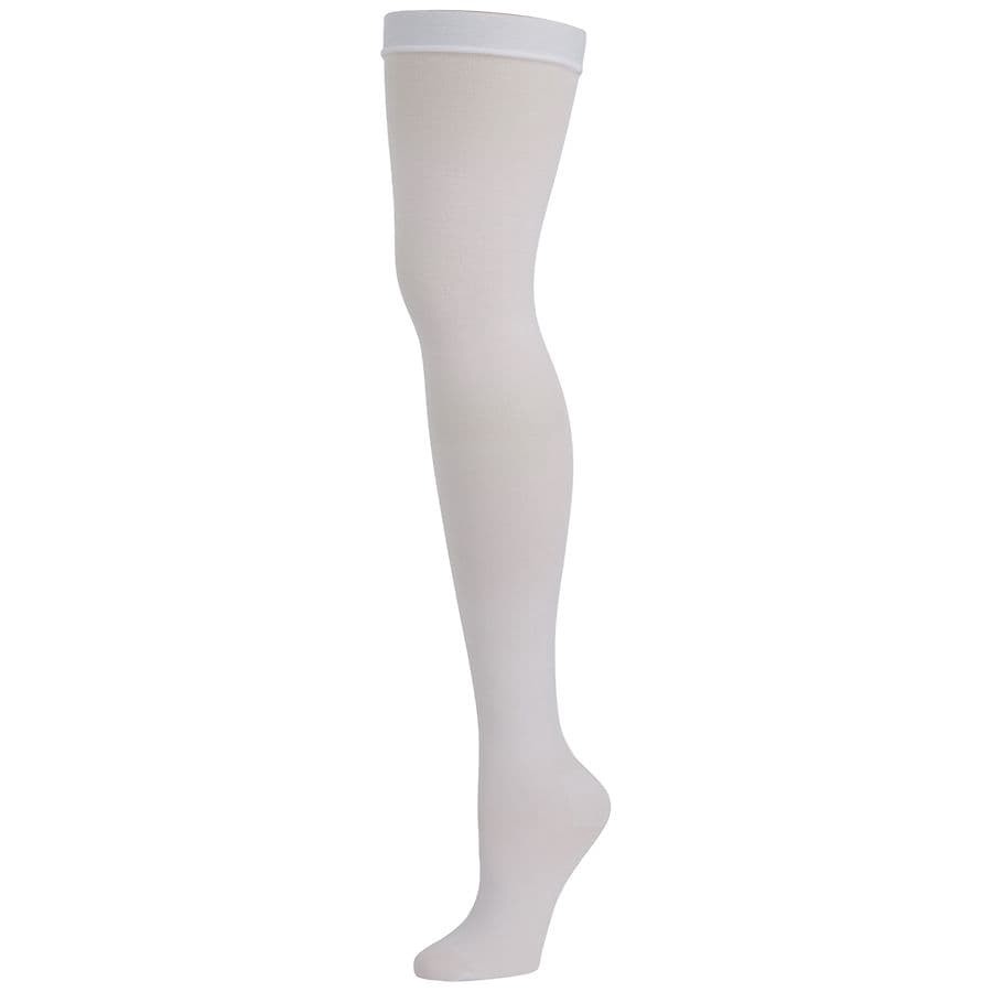 slide 3 of 3, Walgreens Anti-Embolism Stockings Thigh High White, l 1pair
