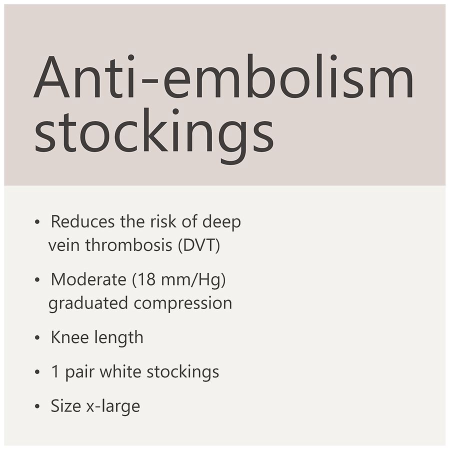slide 4 of 5, Walgreens Knee Length Anti-Embolism Stockings White, XL