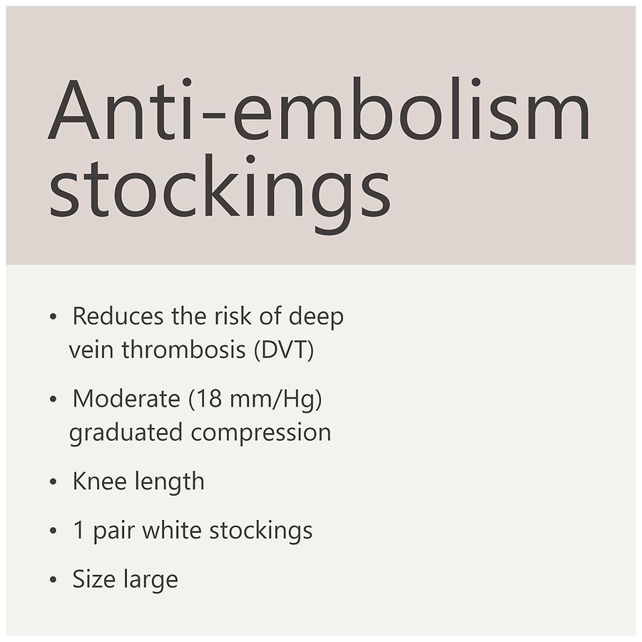 slide 5 of 5, Walgreens Anti-Embolism Stockings Knee High White, LG