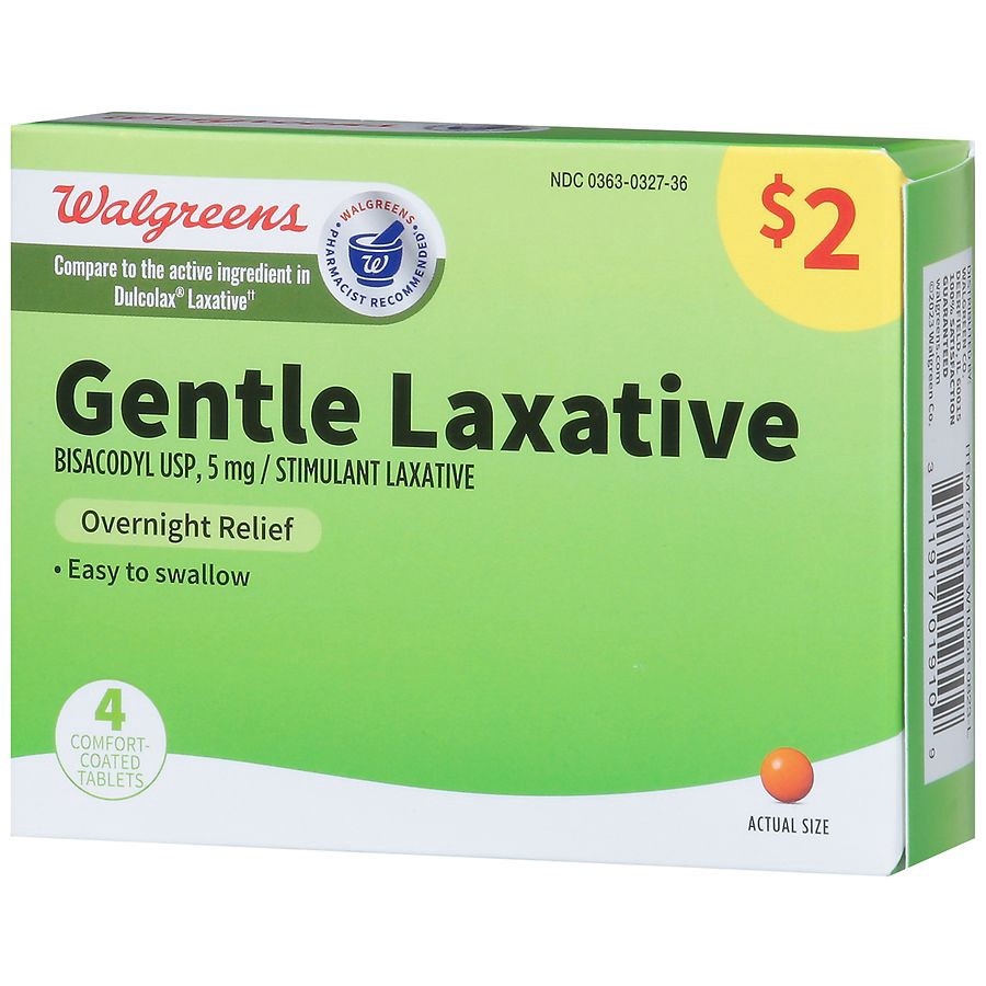 slide 4 of 5, Walgreens Gentle Laxative Comfort-Coated Tablets, 4 ct