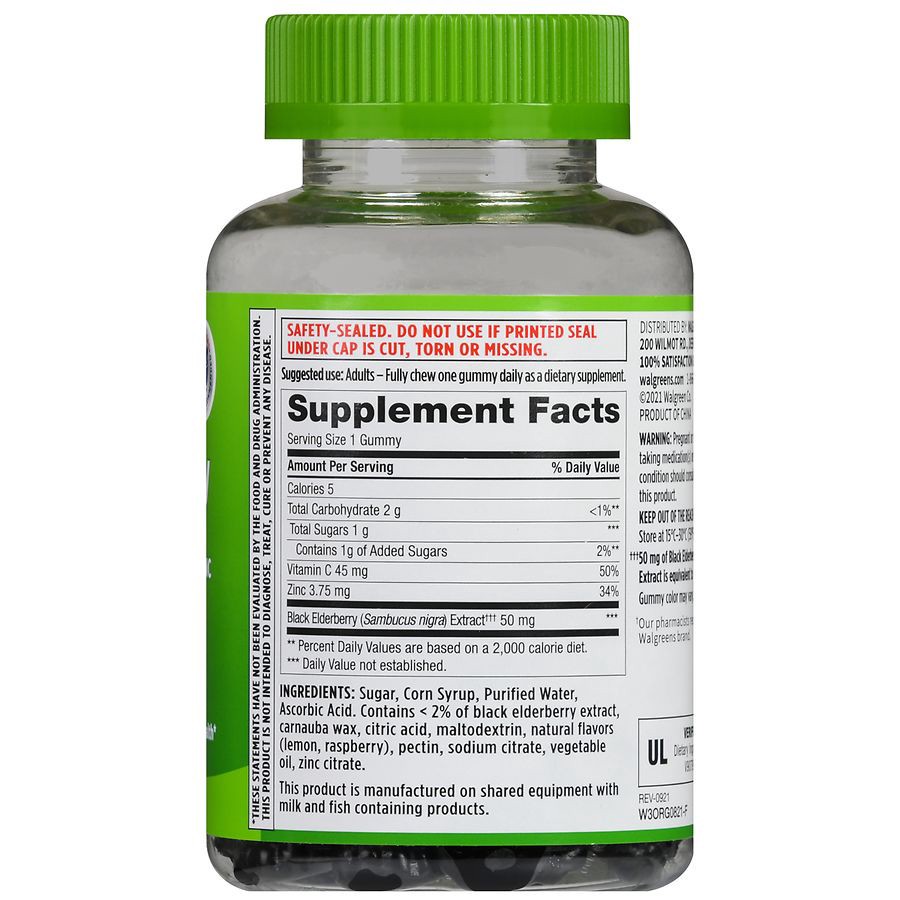 slide 4 of 5, Walgreens Elderberry Gummies with Vitamin C and Zinc, 60 ct