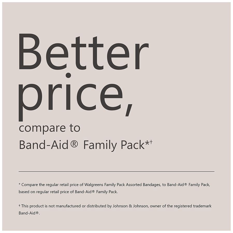 slide 3 of 5, Walgreens Family Pack Assorted Bandages Assorted, 110 ct