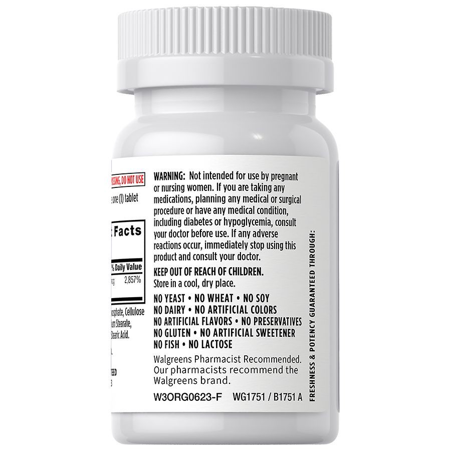 slide 3 of 3, Walgreens Chromium Picolinate 1000 mcg Tablets, 90 ct