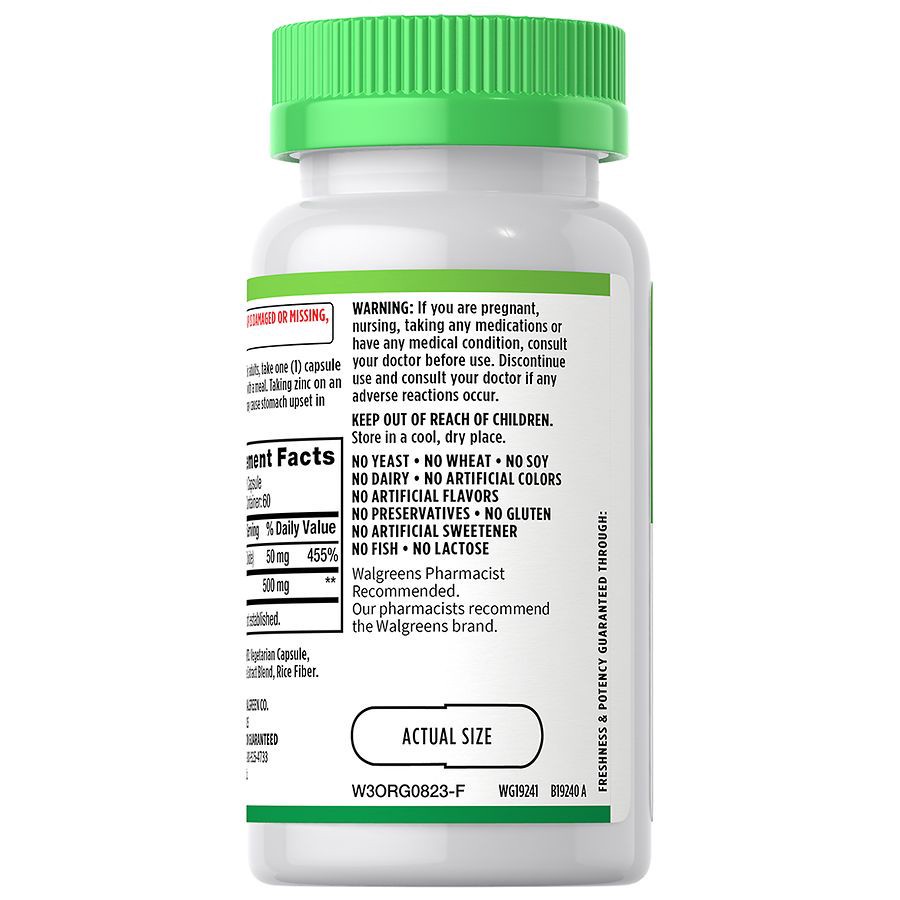 slide 3 of 3, Walgreens Quercetin plus Zinc Capsules, 60 ct