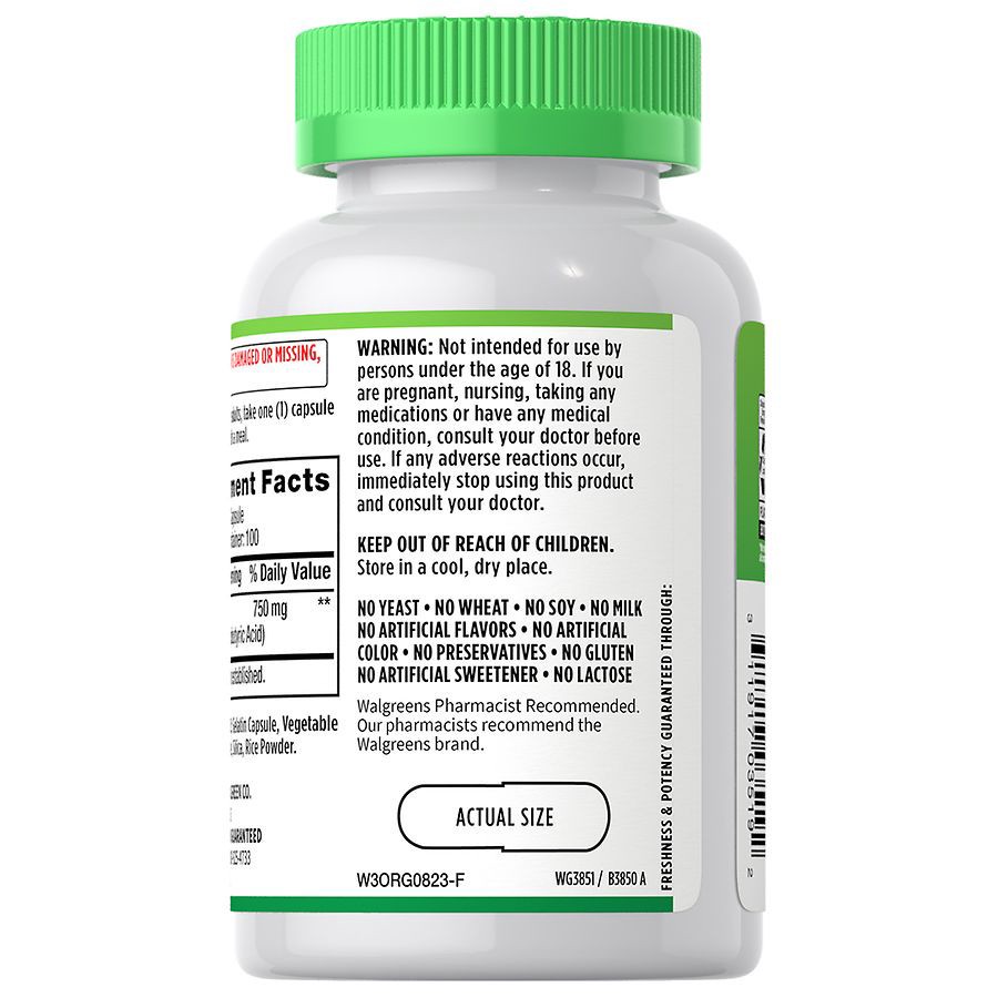 slide 3 of 3, Walgreens GABA Supplement 750 mg Capsules for Stress Support, 100 ct