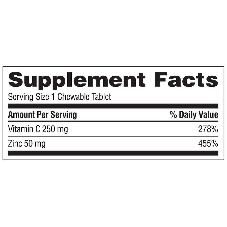 slide 2 of 4, Walgreens Chewable Zinc + Vitamin C Tablets, 100 ct