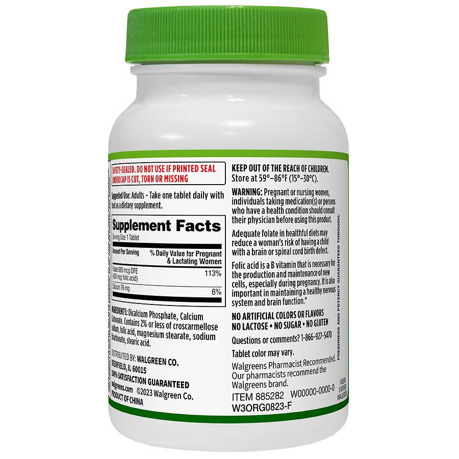 slide 2 of 4, Walgreens Folic Acid 400 mcg, 400 ct