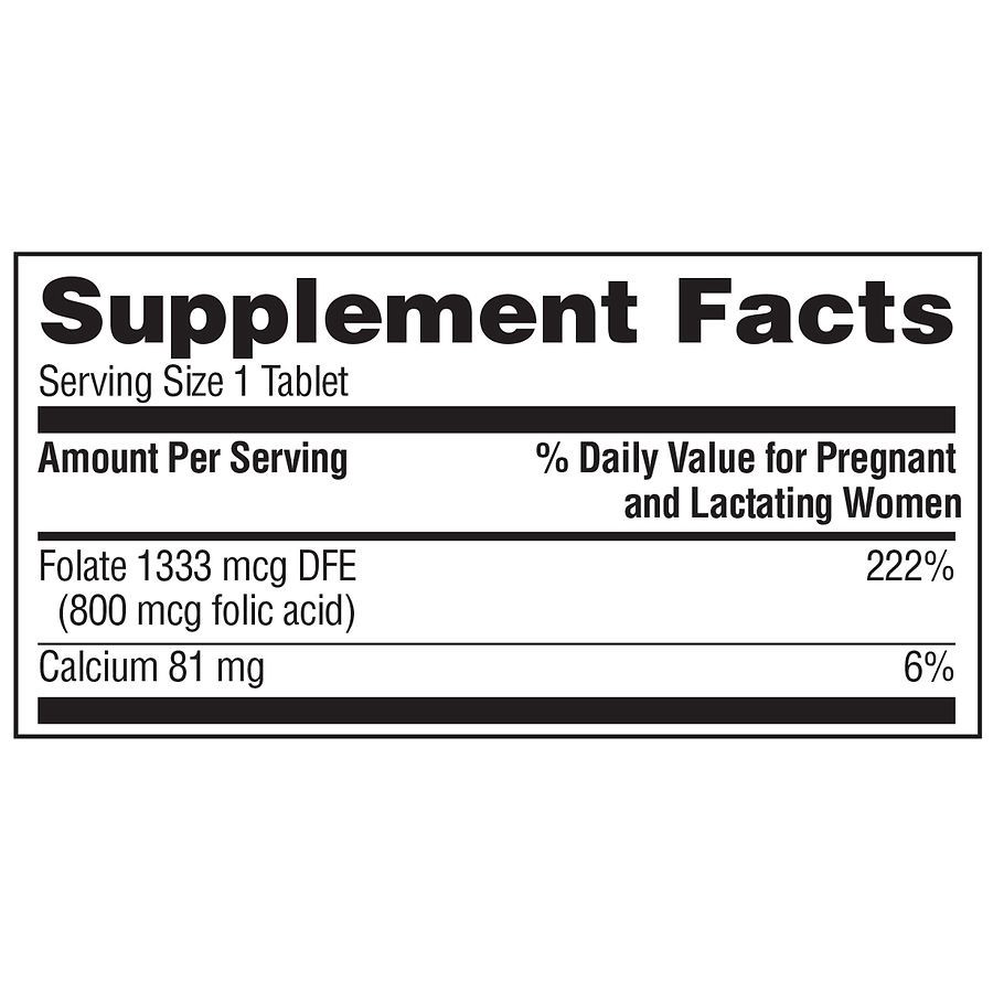 slide 3 of 4, Walgreens Folic Acid 800mcg, 100 ct