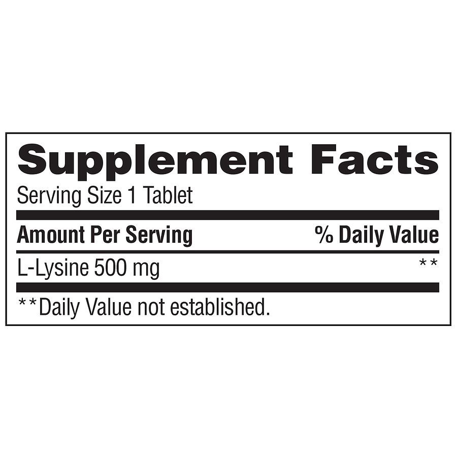 slide 3 of 4, Walgreens L-Lysine 500mg, 300 ct
