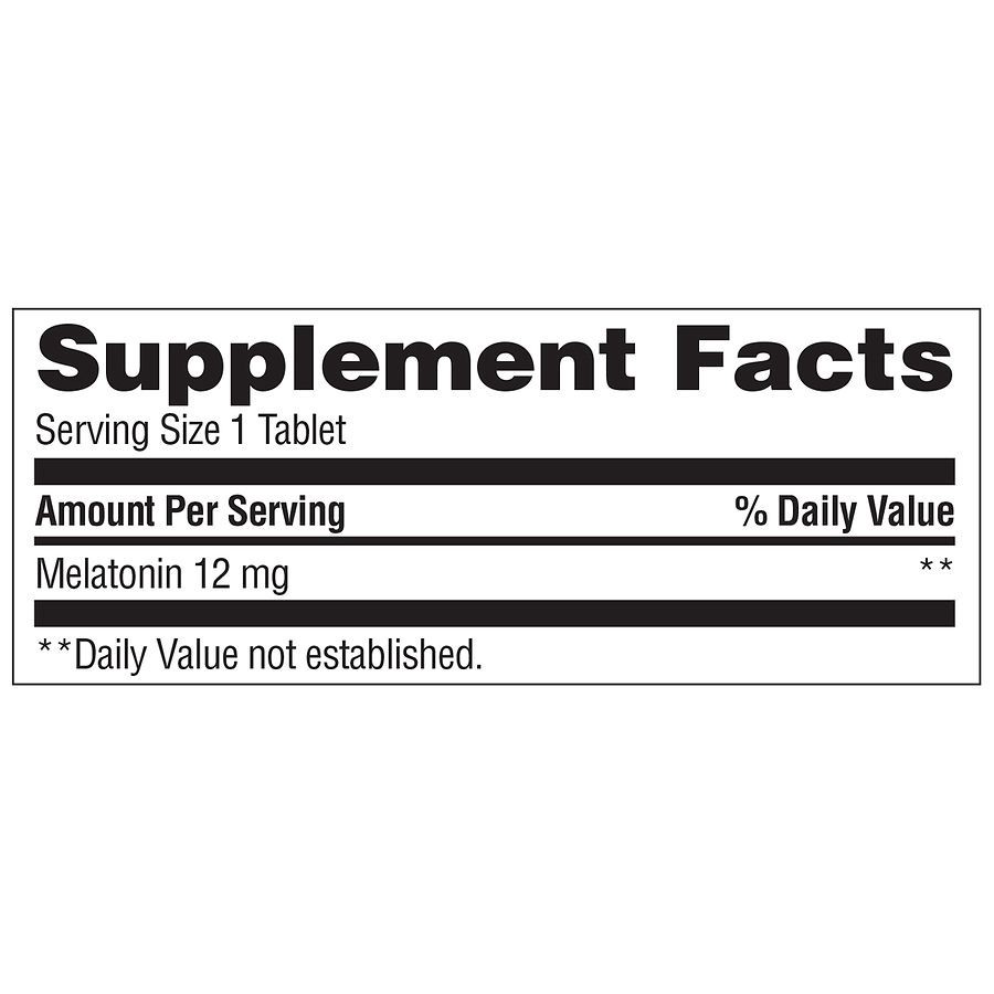 slide 3 of 4, Walgreens Dye-Free Melatonin 12mg Tablets, 60 ct