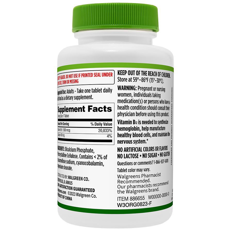 slide 2 of 4, Walgreens B12 500mcg Tablets, 300 ct